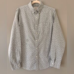Club Monaco Light Gray Floral Button-Down Shirt